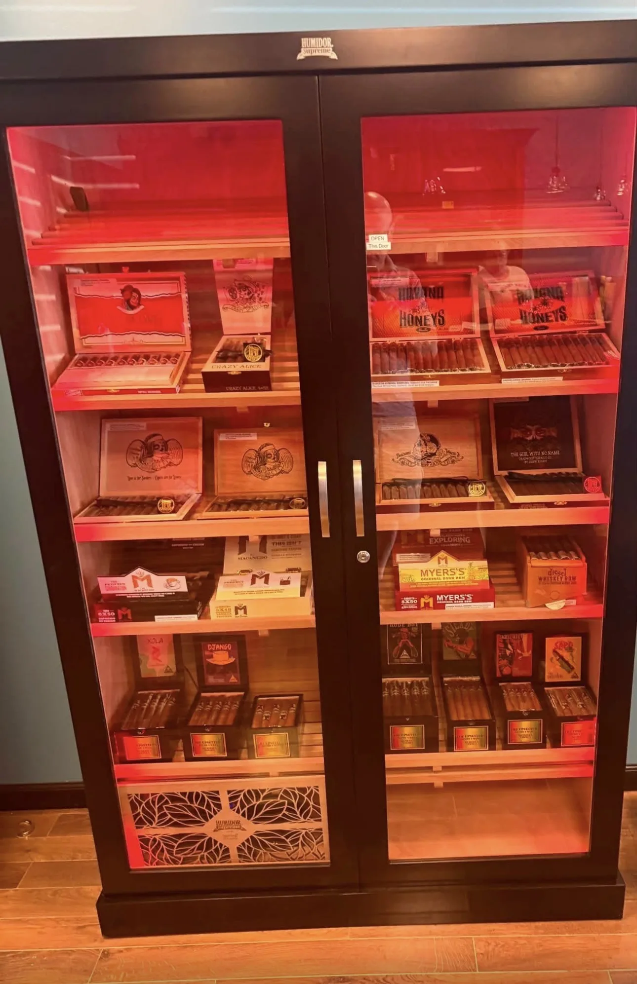 Humidor cabinet at Empire Stogie Lounge